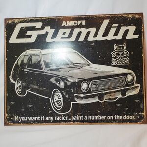 AMC Gremlin Vtg 2007 Distressed Metal Tin Sign Retro RARE Automotive